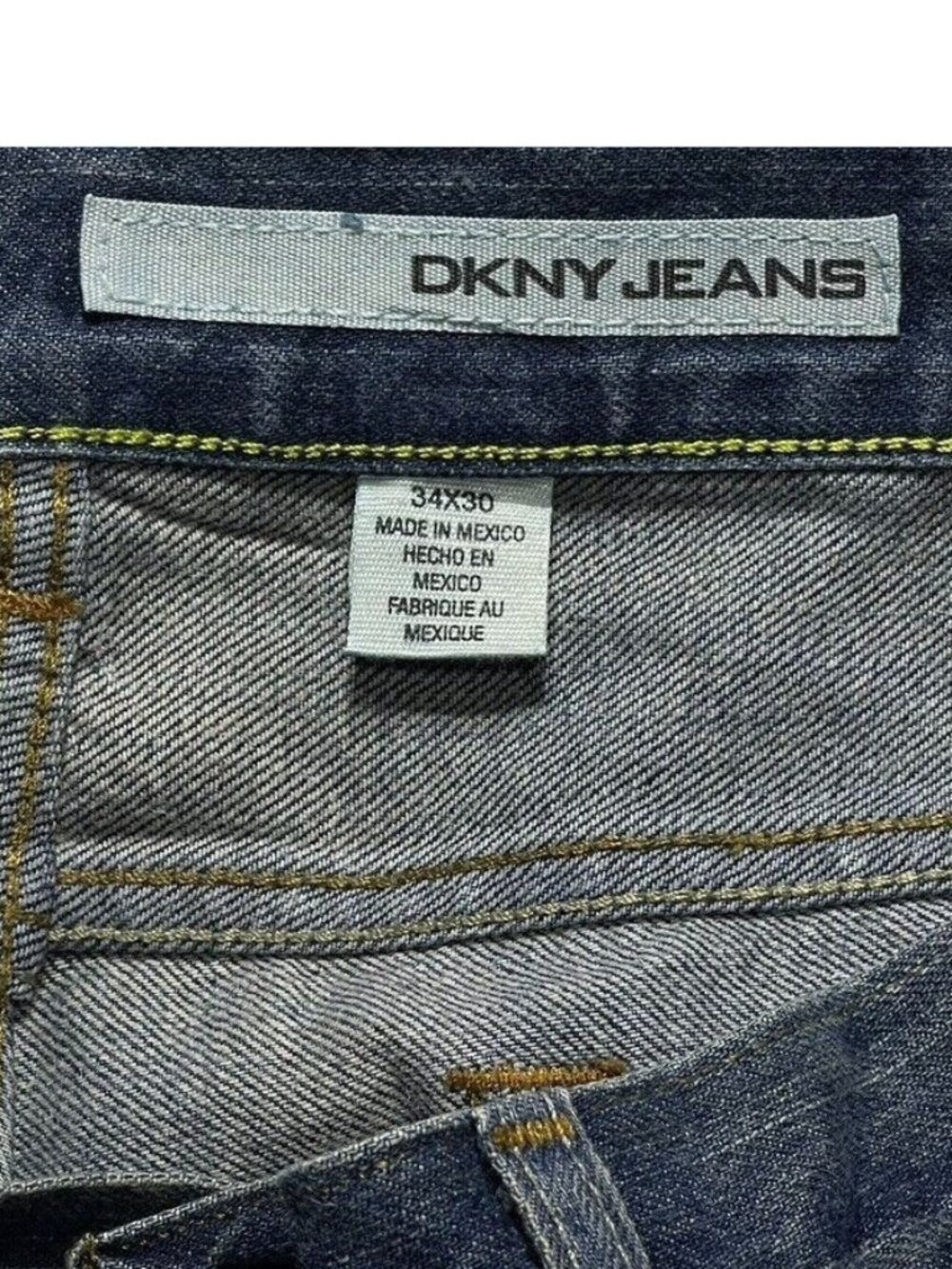 DKNY Jeans Mens Classic Fit Denim Size 34x30 100% Cotton Blue Made In Mexico - Picture 5 of 8